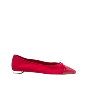 Aquazzura NIB Gioia Suede and Leather Ballet Flats in in Pomegranate Size 38.5